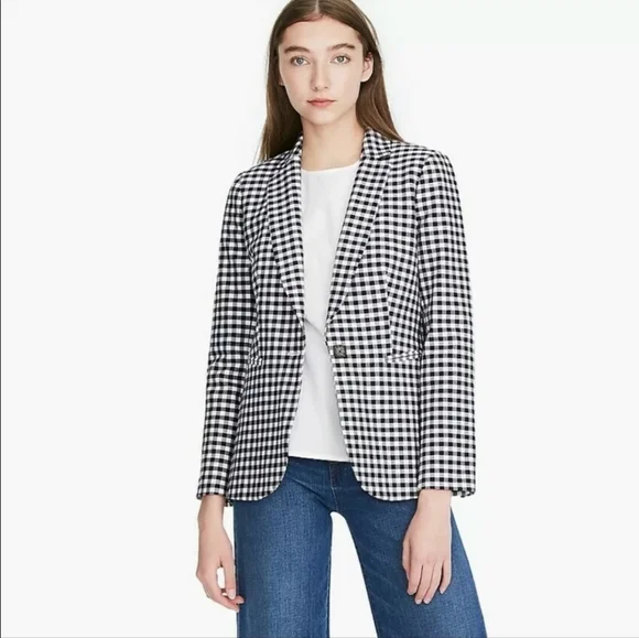 J. Crew Parke blazer in gingham bi-stretch cotton blend - Picture 1 of 9